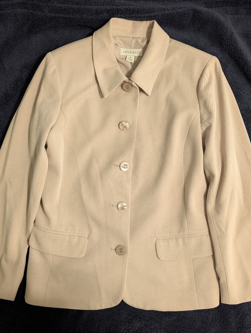 Appleseed's Women's Tan Single-Breasted Blazer And Skirt